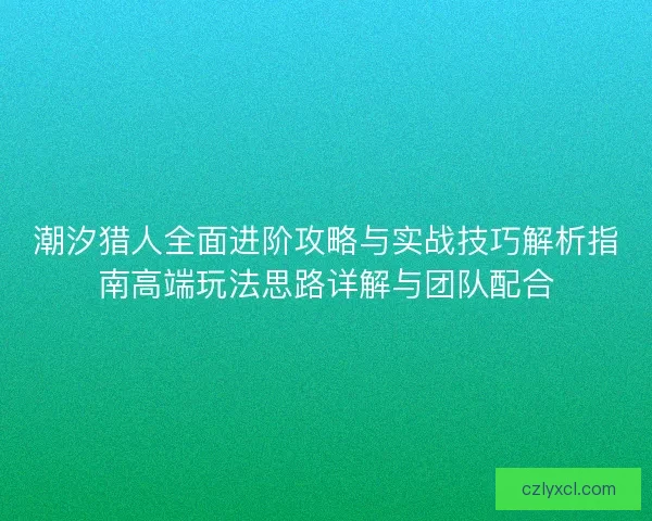 潮汐猎人全面进阶攻略与实战技巧解析指南高端玩法思路详解与团队配合