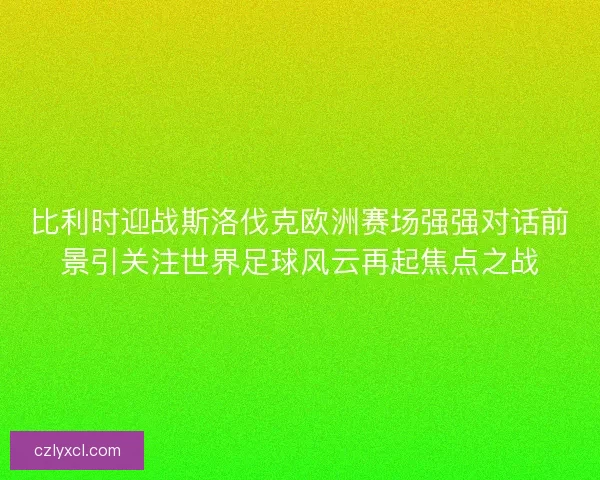 比利时迎战斯洛伐克欧洲赛场强强对话前景引关注世界足球风云再起焦点之战