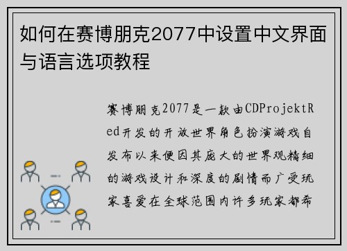 如何在赛博朋克2077中设置中文界面与语言选项教程